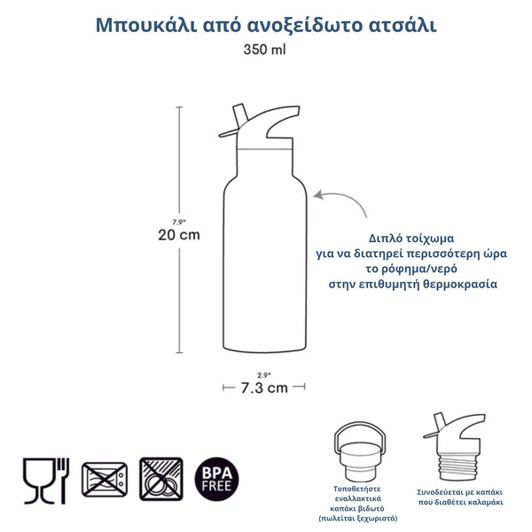 Θερμός με Διπλό Τοίχωμα Από Ανοξείδωτο Ατσάλι 350ml Cherries DBSSCH88 A Little Lovely Company - 3