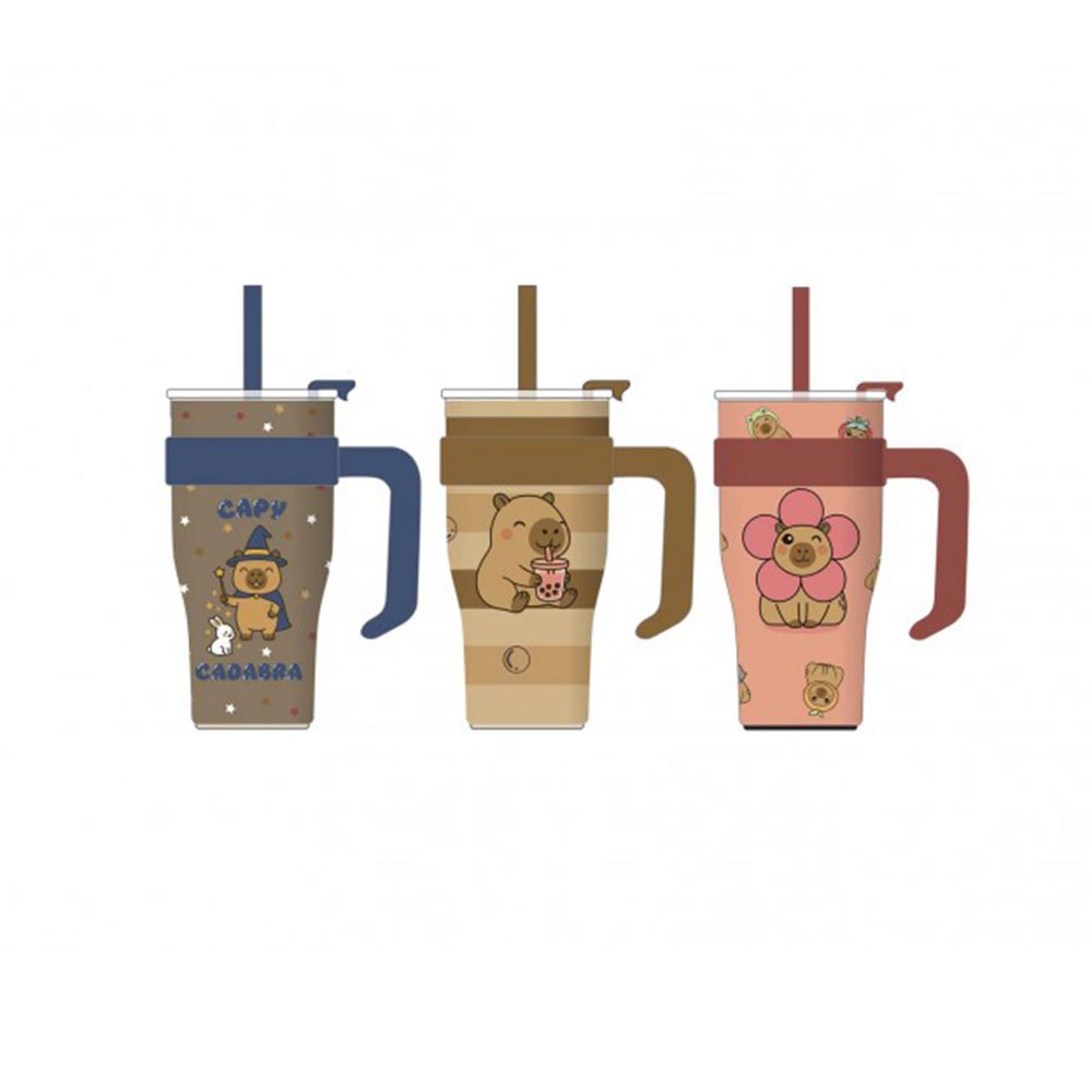 Ποτήρι Ταξιδίου με Καλαμάκι Capybara 600ml Mikedis - 121816