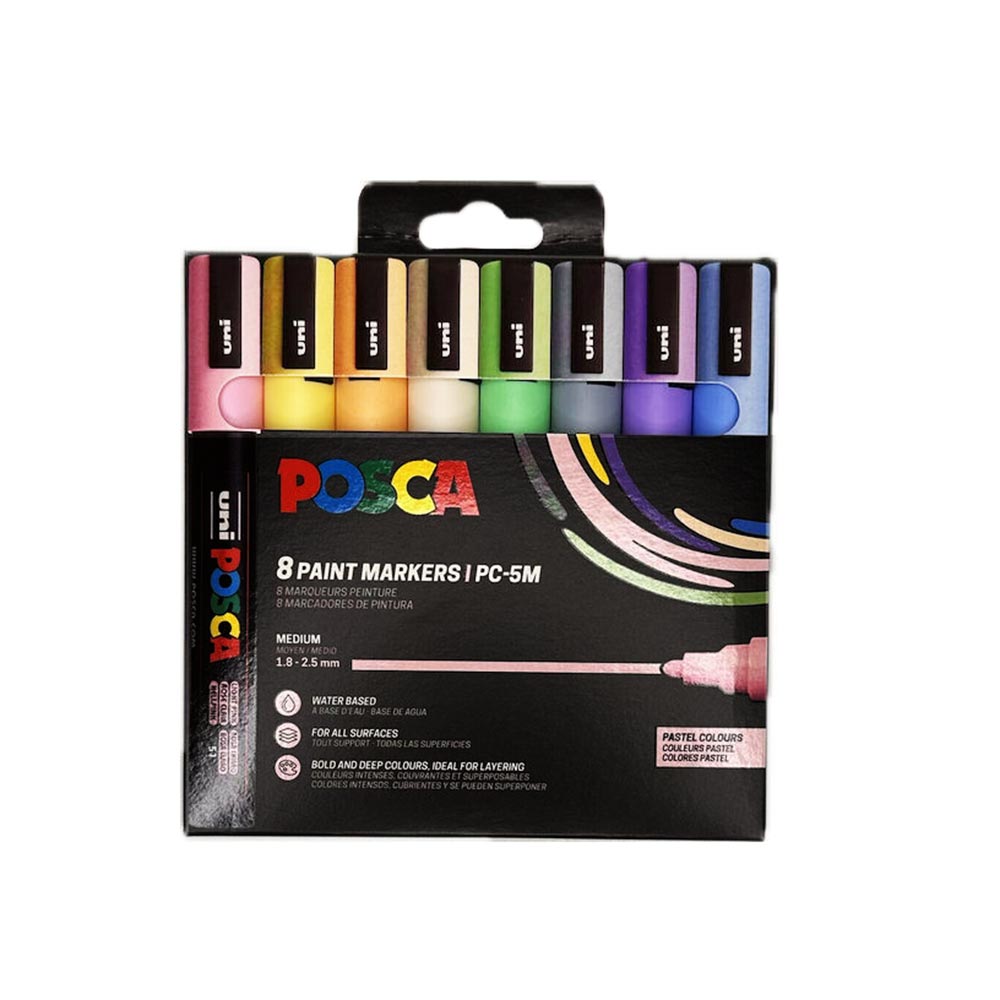 Σετ Μαρκαδόροι Σχεδίου Ανεξίτηλοι Pastel Color 1,8-2,5mm 8τμχ PC-3M Uni Posca - 100484