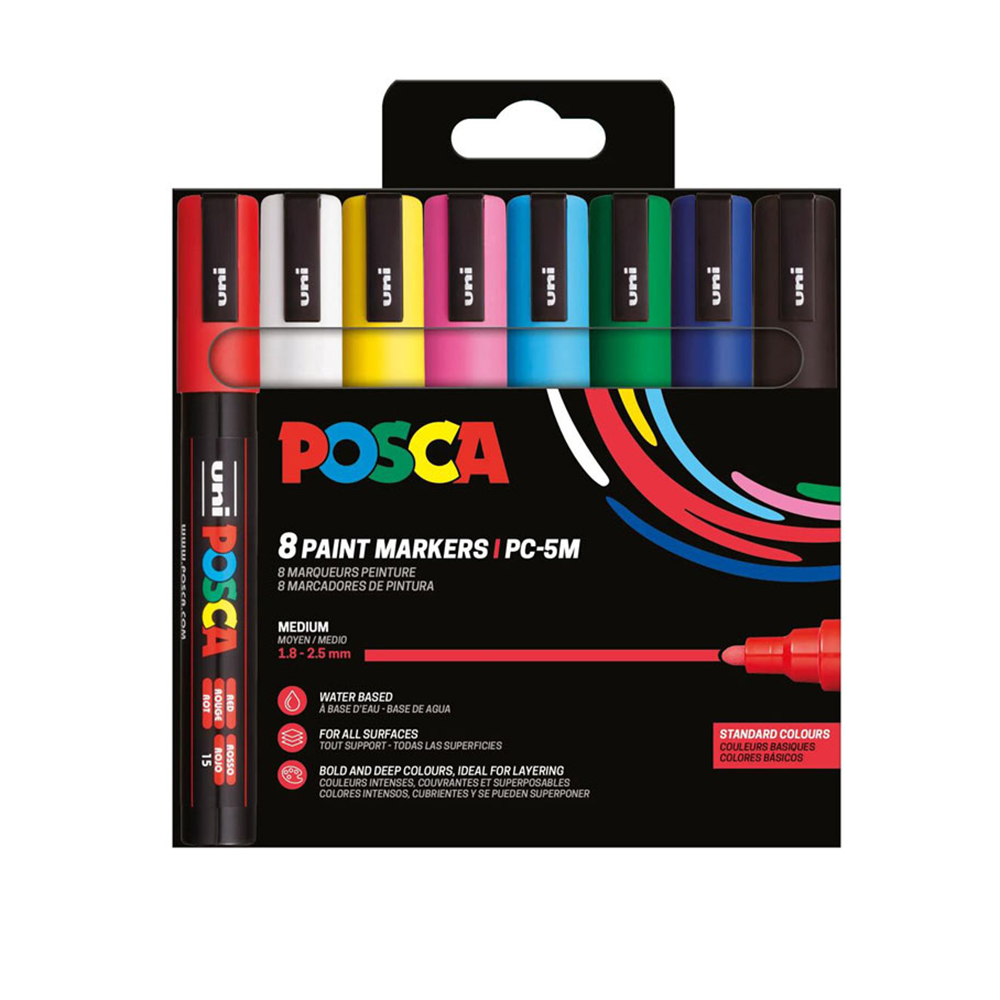 Σετ Μαρκαδόροι 8 Τεμαχίων PC-5M Standar Colours Posca - 114550