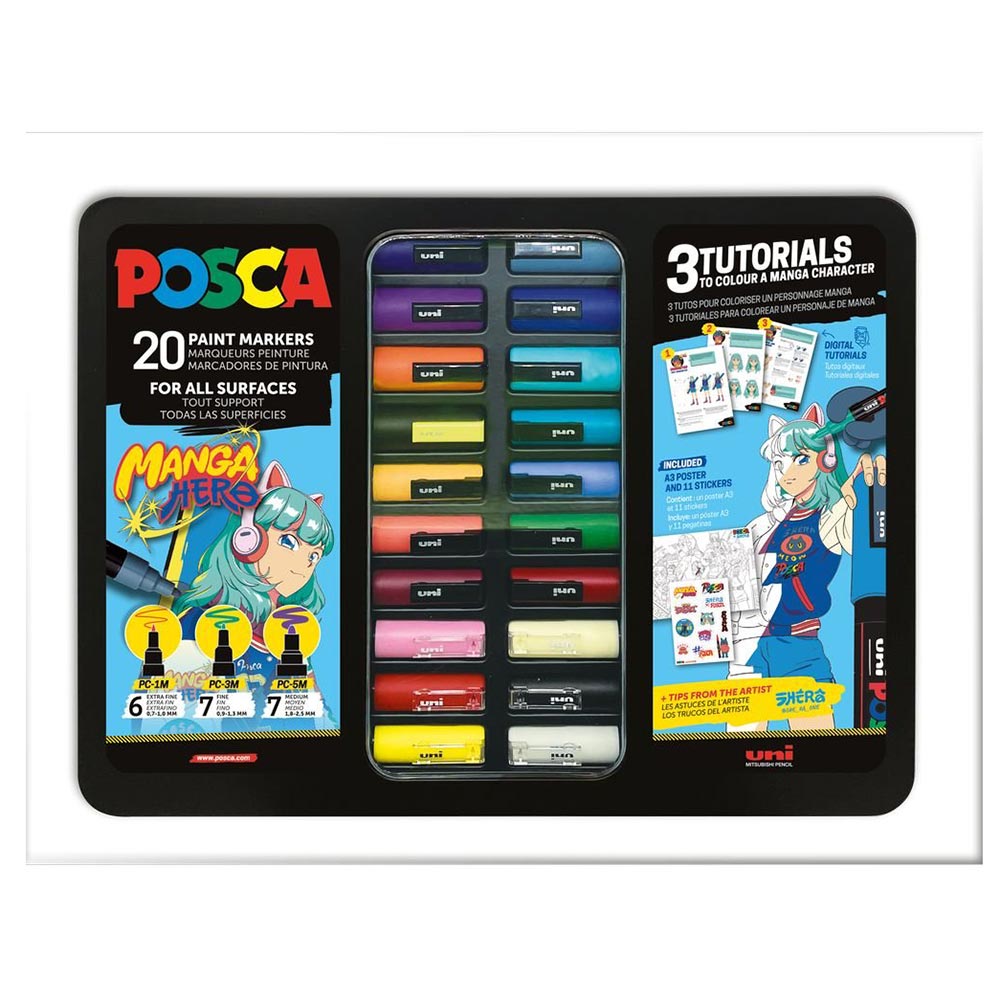 Σετ 20 Μαρκαδοροι Σε Μεταλλικη Κασετινα - Manga Colours Posca - 107957