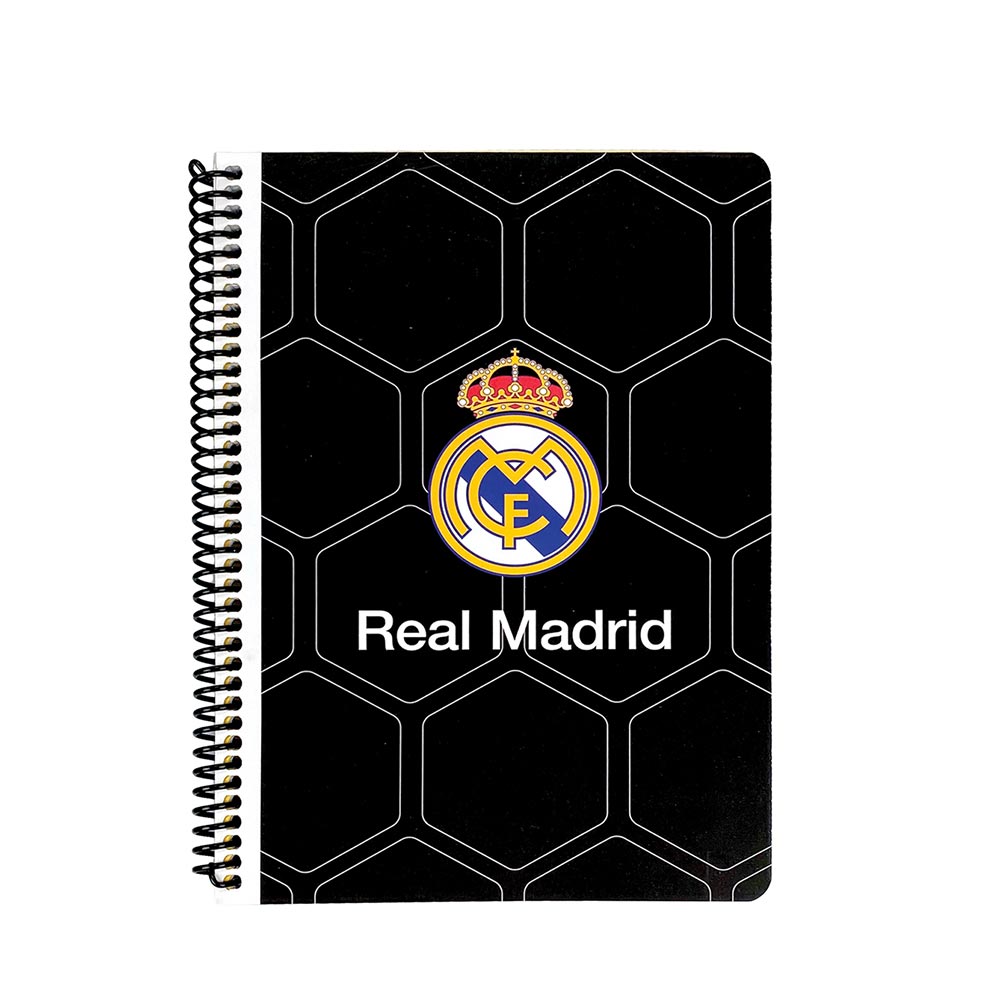 Τετράδιο Σπιράλ Ριγέ 17x25 2Θ 70Φ Real Madrid Μαύρο 381-00402 Back Me Up - 123513