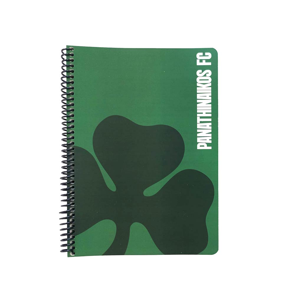 Τετράδιο Σπιράλ Ριγέ 17x25 2Θ 70Φ ΠΑΟ Official Green 385-00402 Back Me Up - 123548