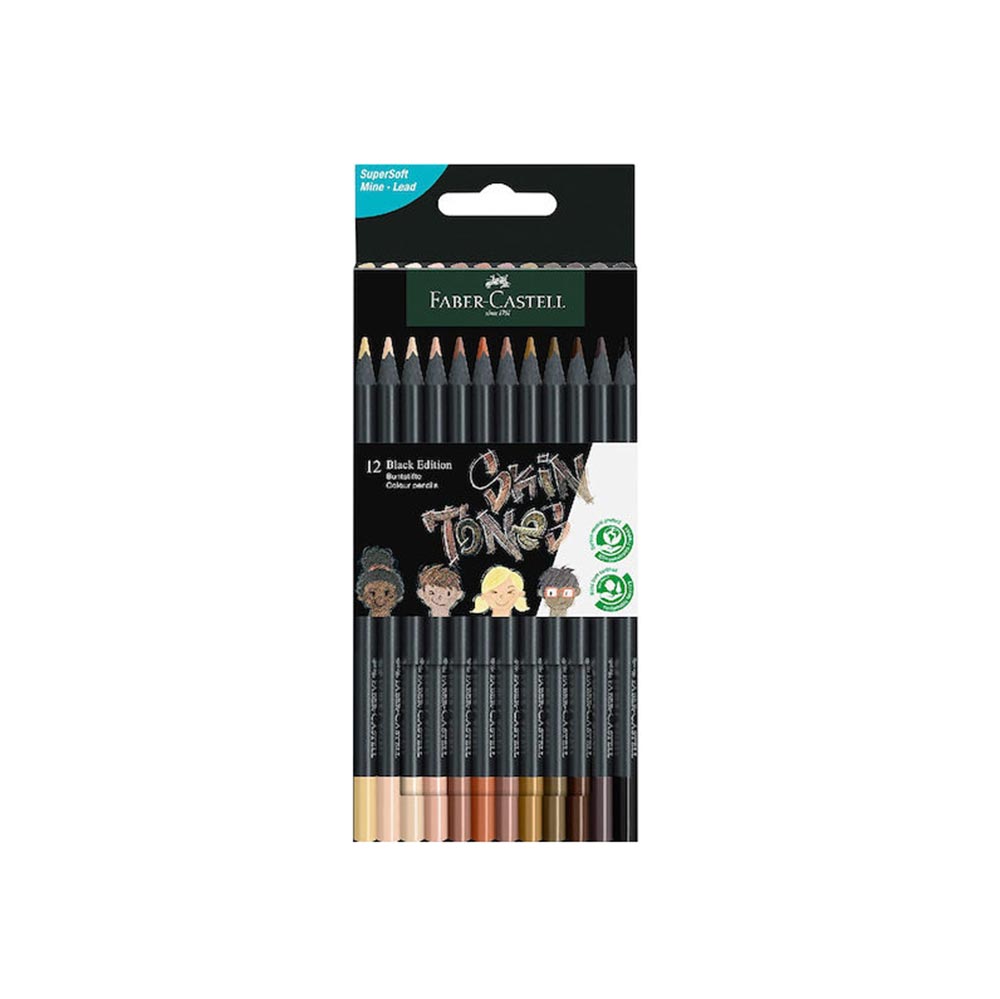 Ξυλομπογιές Black Edition 116414 Skin Tones 12 Τεμάχια Faber Castell - 2