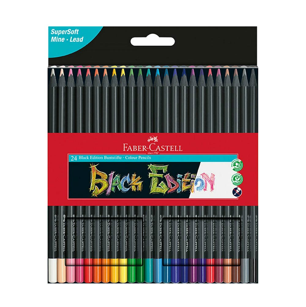 Ξυλομπογιές Black Edition SuperSoft 24τμχ 116424 Faber-Castell - 80899