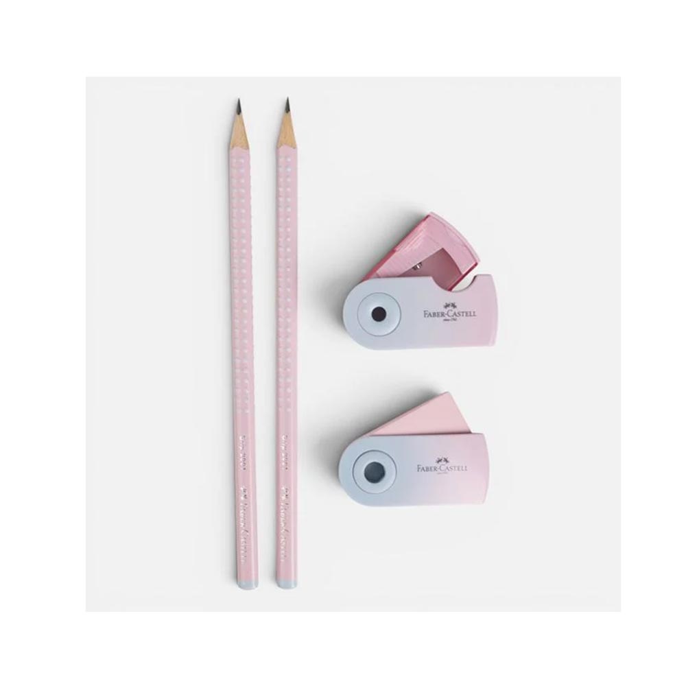Σετ Μολύβια Sparkle Ροζ με Γόμα & Ξύστρα 4 τμχ. Faber Castell - 1