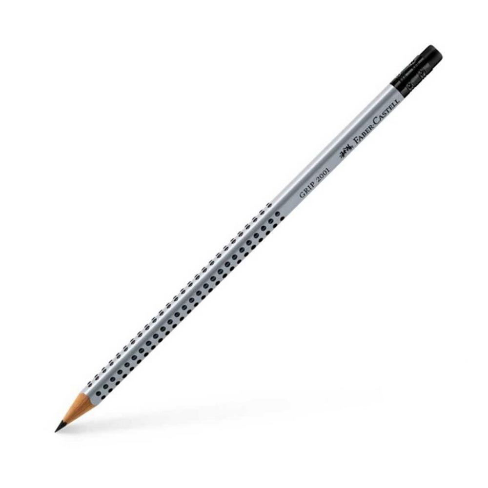 Μολύβι Grip με Γόμα 2001 ΗΒ Γκρι 117200 Faber-Castell - 82057