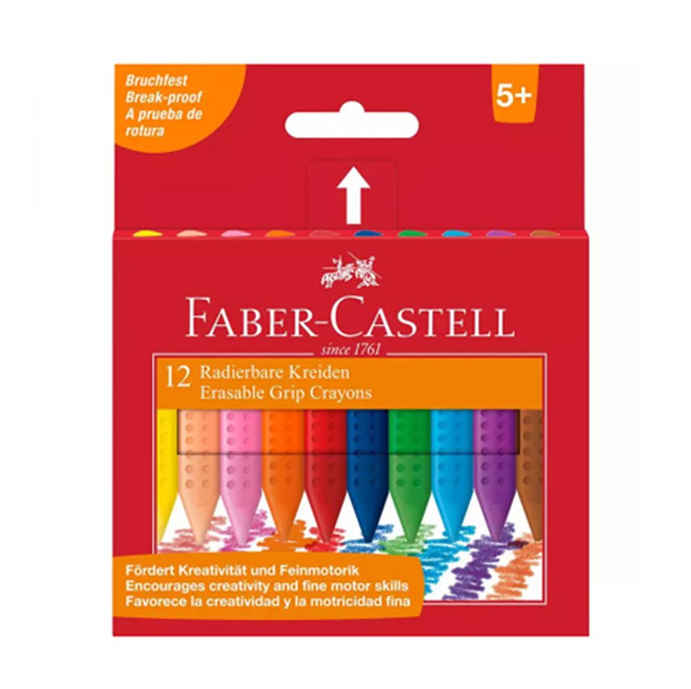 Κηρομπογιές Grip που Σβήνουν 12τμχ 122520 Faber-Castell