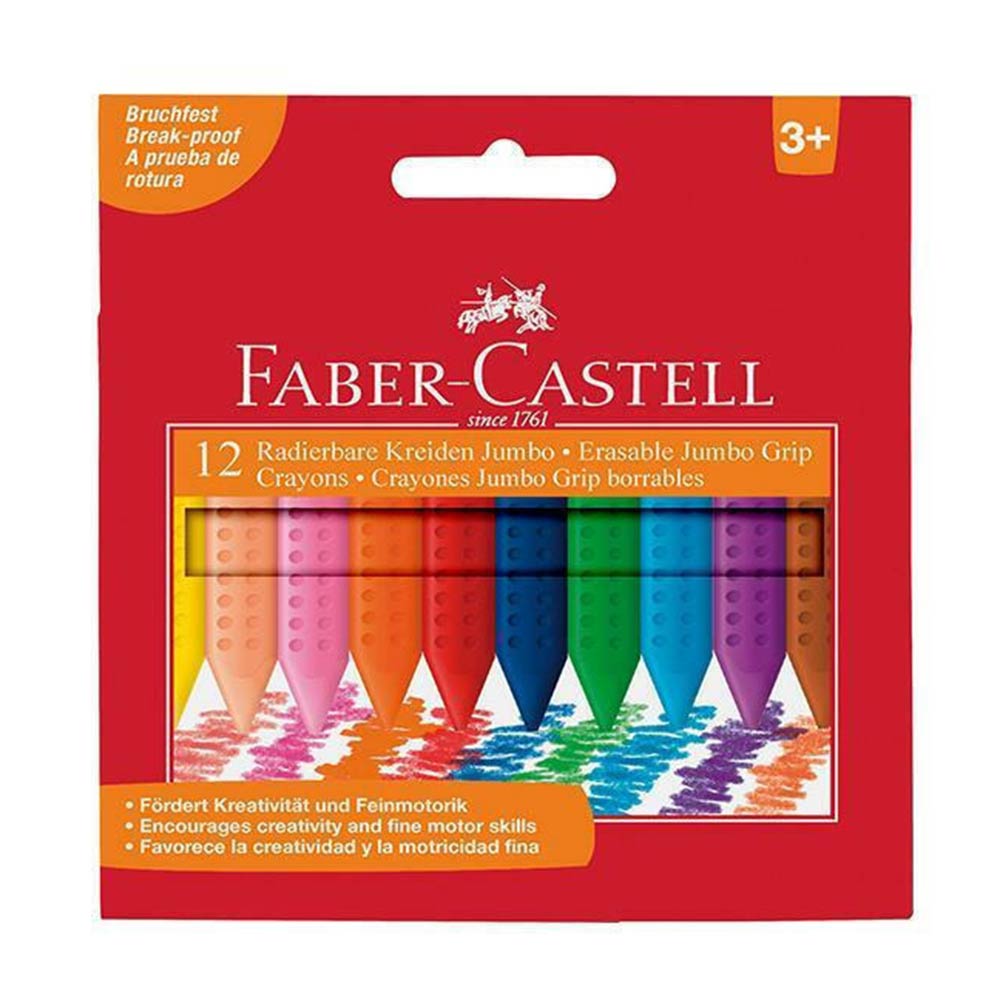 Κηρομπογιές Jumbo Grip που Σβήνουν 12τμχ 122540 Faber-Castell