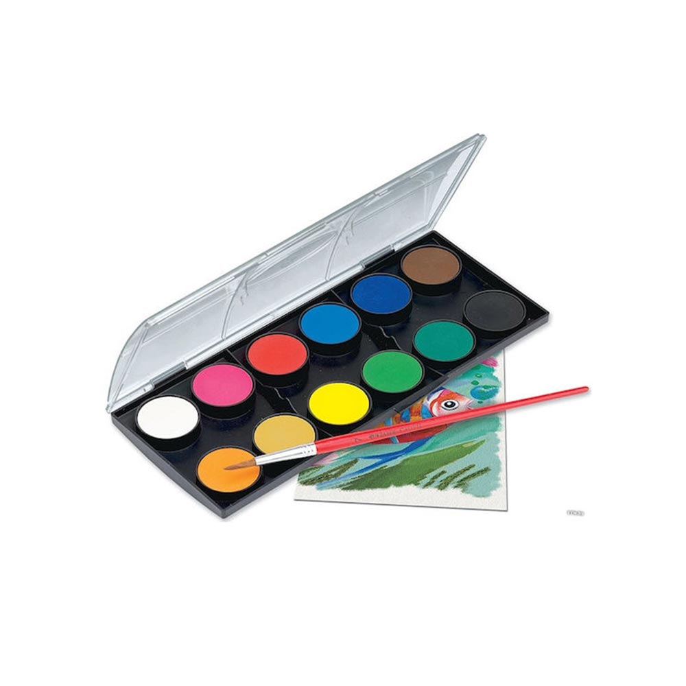 Σετ Νερομπογιές 12τμχ με Πινέλο 30mm 125018 Faber-Castell - 2