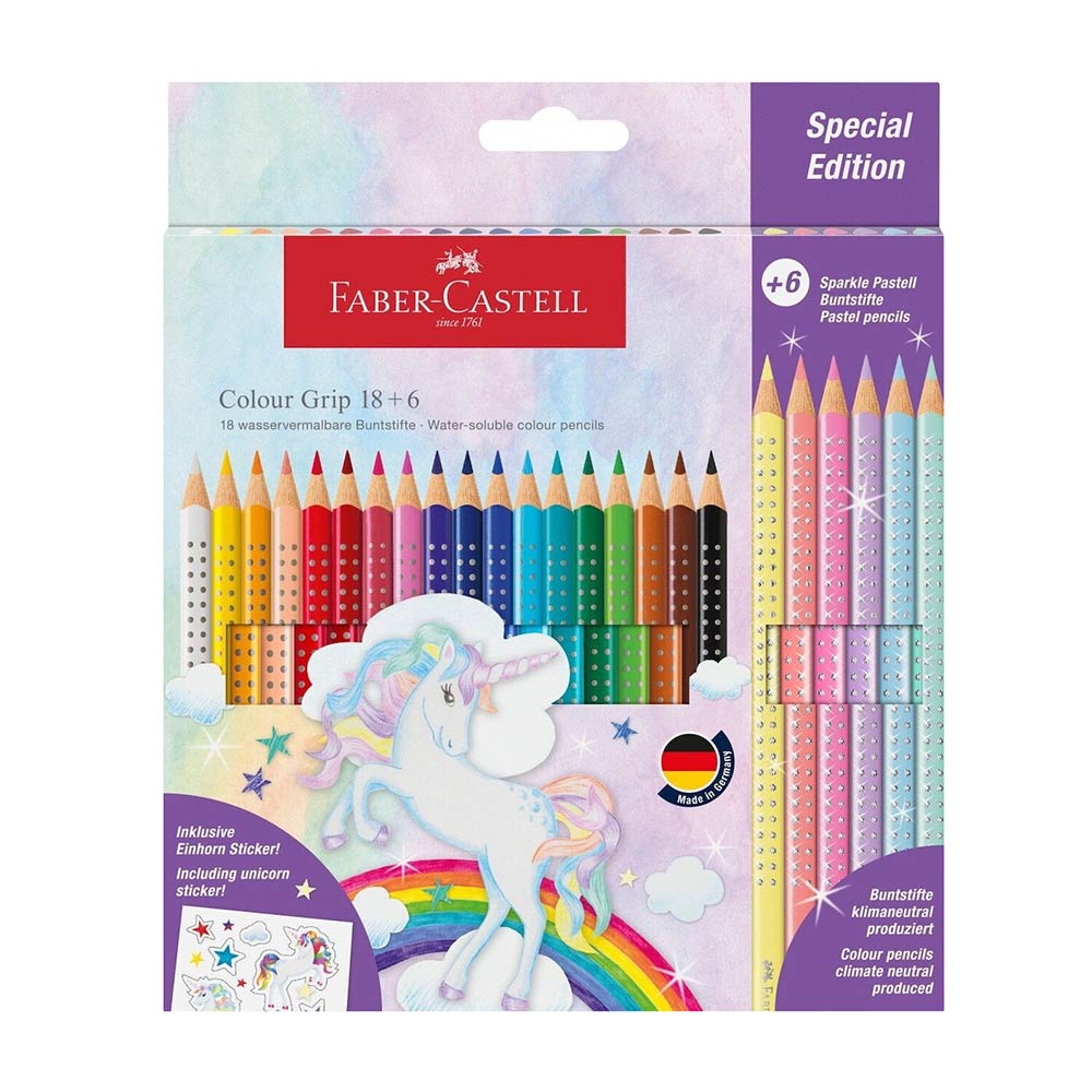 Ξυλομπογιές Grip Unicorn 18+6τμχ 201543 Faber-Castell - 81876