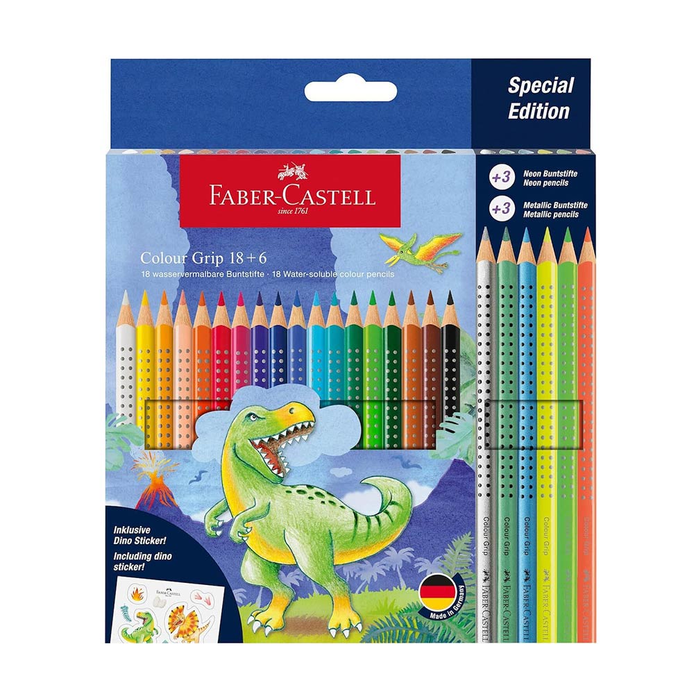 Ξυλομπογιές Grip Dino 18+6τμχ 201546 Faber-Castell - 81879