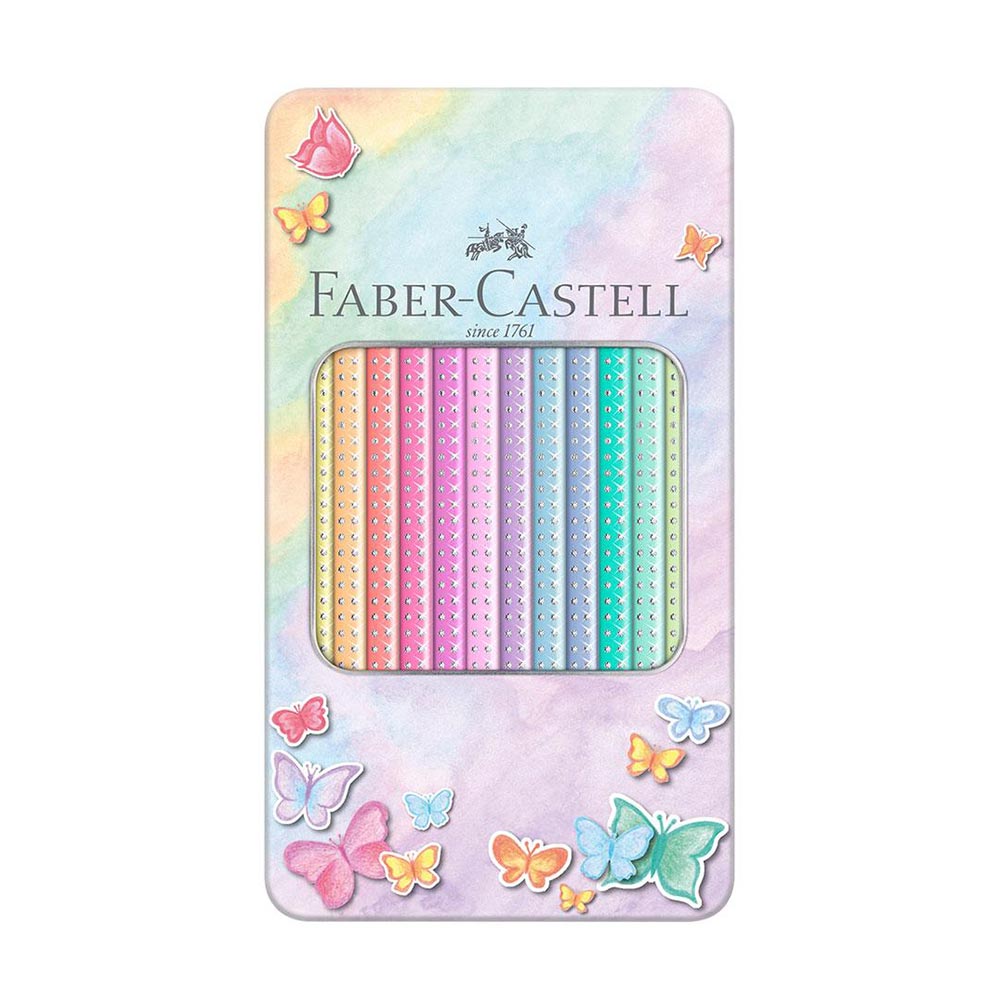 Ξυλομπογιές σε Μεταλλική Κασετίνα Sparkle Pastel 12τμχ 201910 Faber-Castell - 0