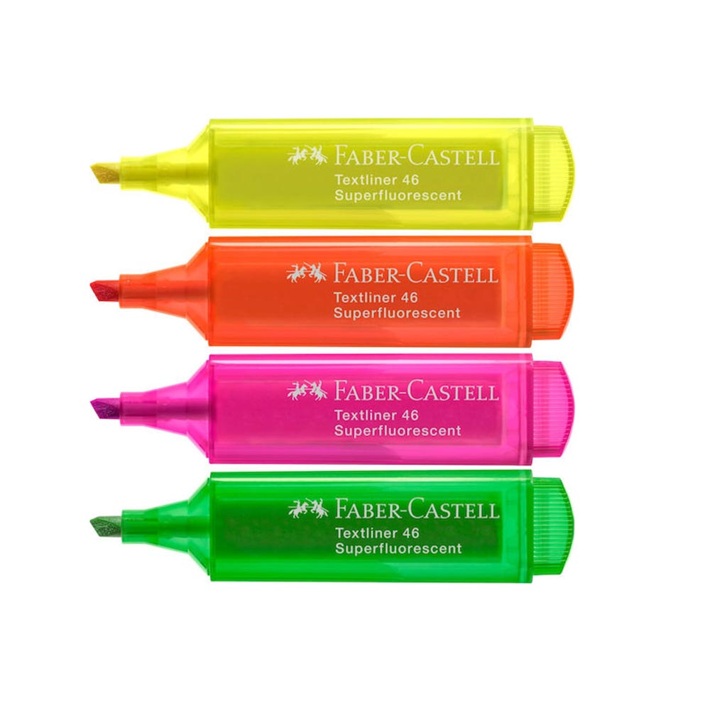 Σετ Μαρκαδόροι Υπογράμμισης Fluo 4 τμχ 254644 Faber-Castell - 1