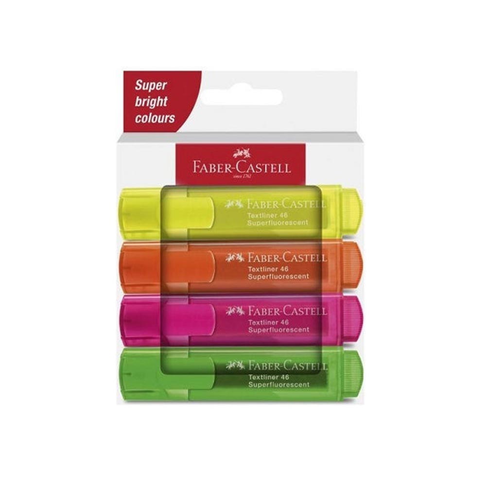 Σετ Μαρκαδόροι Υπογράμμισης Fluo 4 τμχ 254644 Faber-Castell - 120246