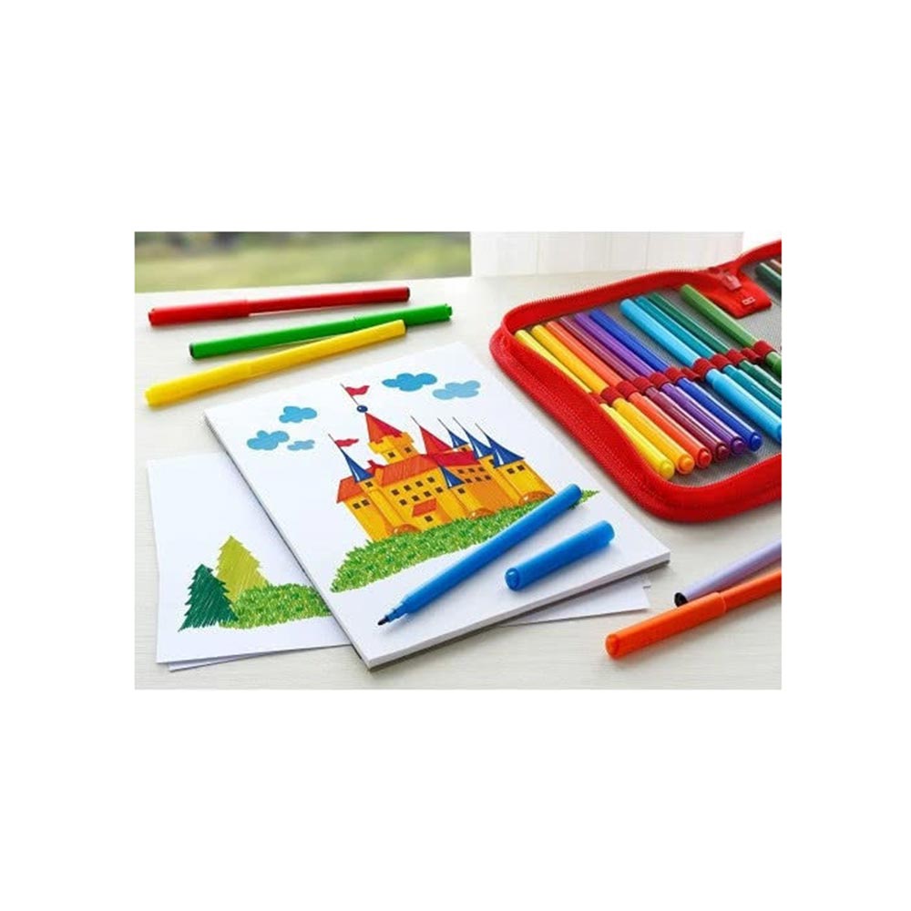Μαρκαδόροι Ζωγραφικής 24τμχ Λεπτοί Super Washable 554202 Faber-Castell - 1