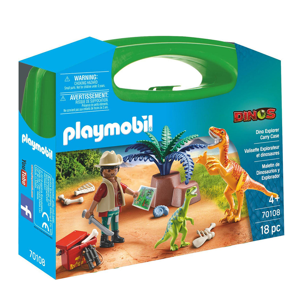 Dinos - Maxi Βαλιτσάκι Εξερευνητής Και Δεινόσαυροι 70108 Playmobil - 0