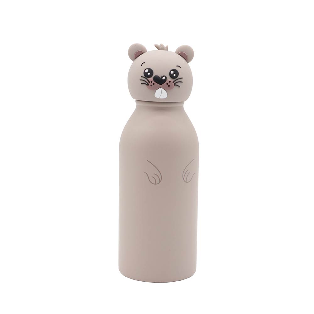 Ανοξείδωτο Μπουκάλι Θερμός 350ml Lucky Animals- Tobby The Beaver 28301 Lulubug Handmade - 123796