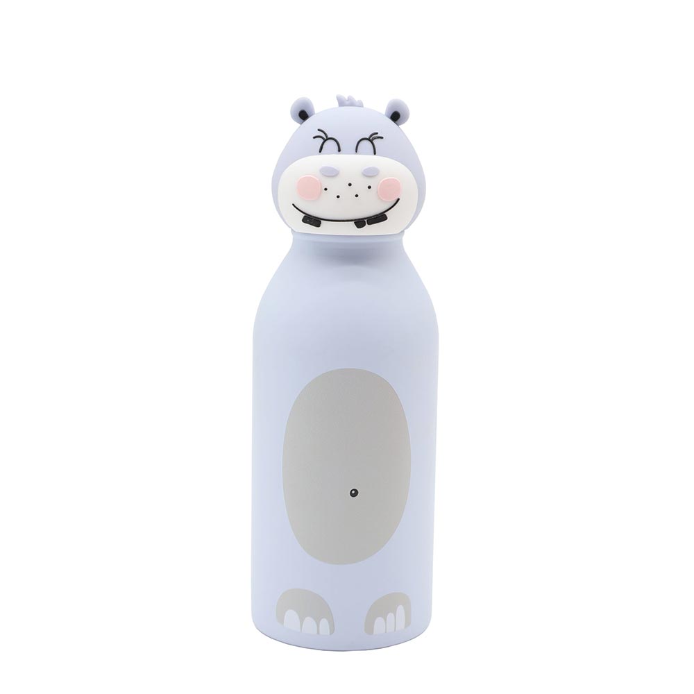 Ανοξείδωτο Μπουκάλι Θερμός 350ml Lucky Animals- Hippo Lilly 28304 Lulubug Handmade - 123790