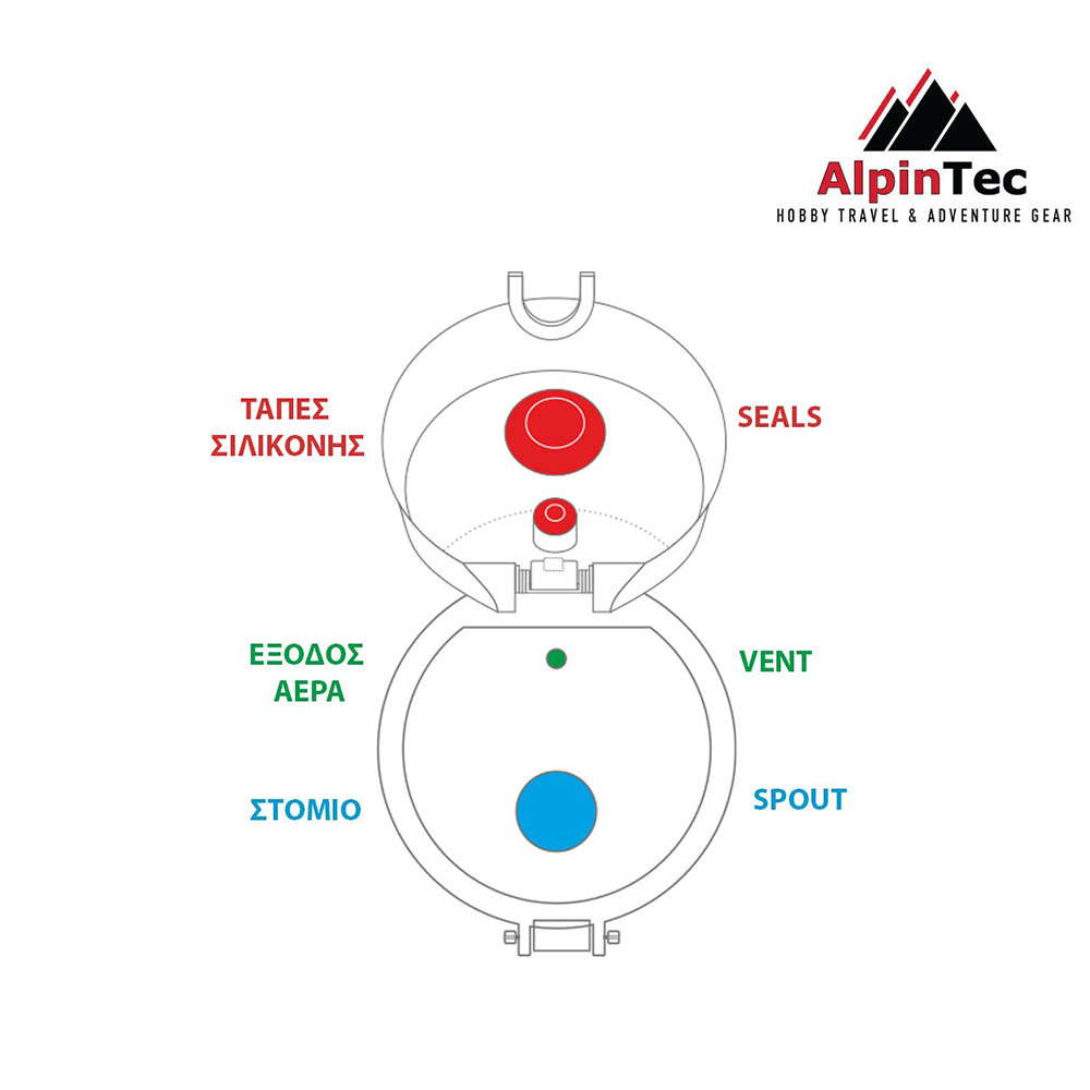 Παγούρι Quest 1000ml Βατόμουρο Q-1000RS AlpinTec - 2