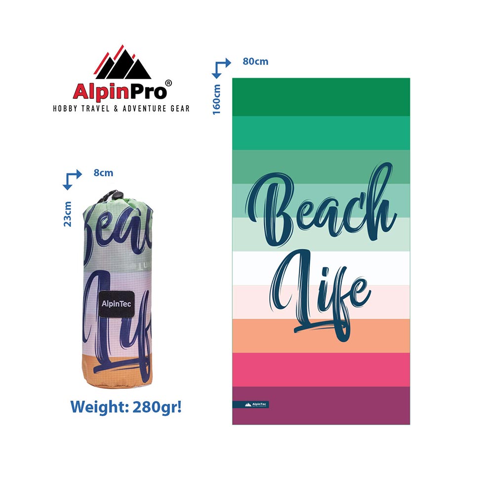 Πετσέτα Microfiber DryFast Paint XL 80X160 Beach Life BMS-XL-1 Alpintec - 13523