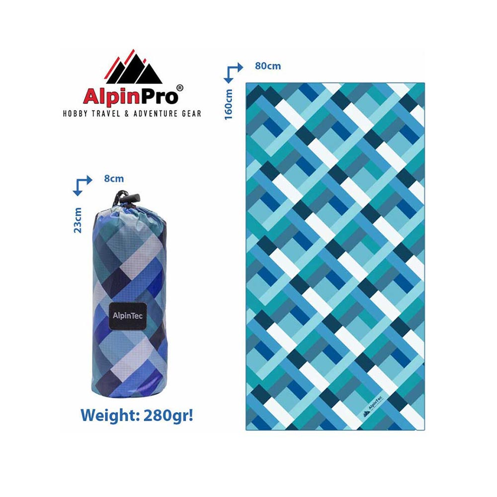 Πετσέτα Microfiber DryFast Surfing XL 80X160 Polygonos Blue BMS-XL-3 Alpintec - 13519