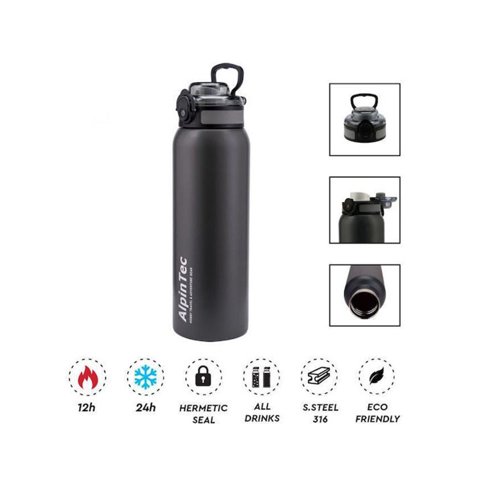 Παγούρι Θερμός Wayfarer 316/304 Grey 1L TH-1000GY AlpinPro - 1