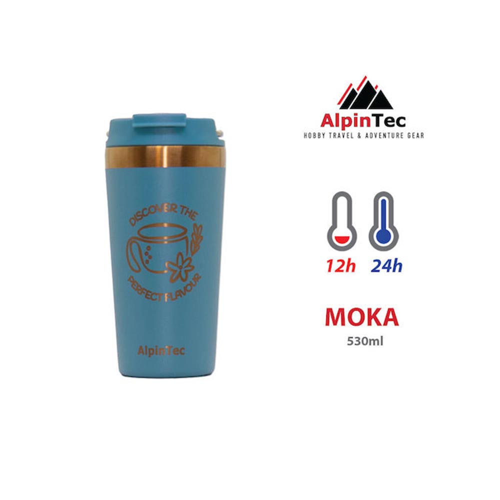 Θερμός Moka Με Κεραμική Επίστρωση Blue 530ml TG-530BE AlpinPro - 124694