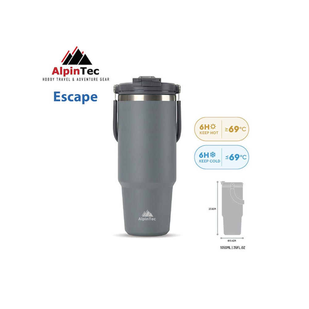 Ανοξείδωτο Ποτήρι Θερμός Tumbler Escape Grey 1050ml TG-1050GY AlpinPro - 124708