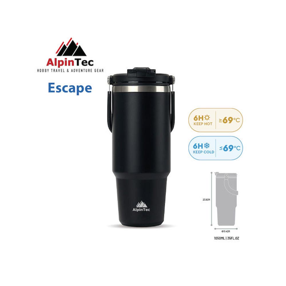 Ανοξείδωτο Ποτήρι Θερμός Tumbler Escape Black 1050ml TG-1050BL AlpinPro - 124697