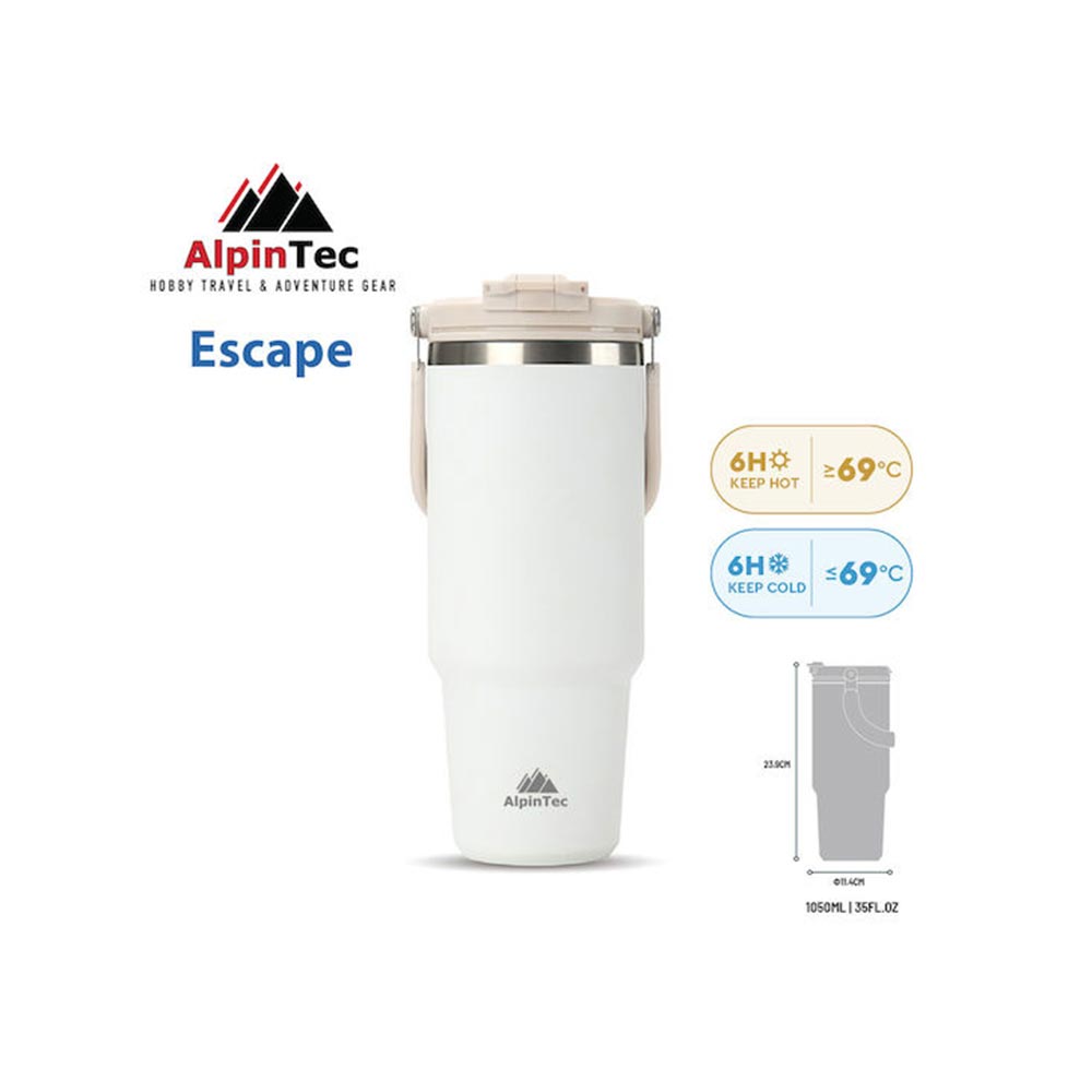 Ανοξείδωτο Ποτήρι Θερμός Tumbler Escape White 1050ml TG-1050WT AlpinPro - 124703