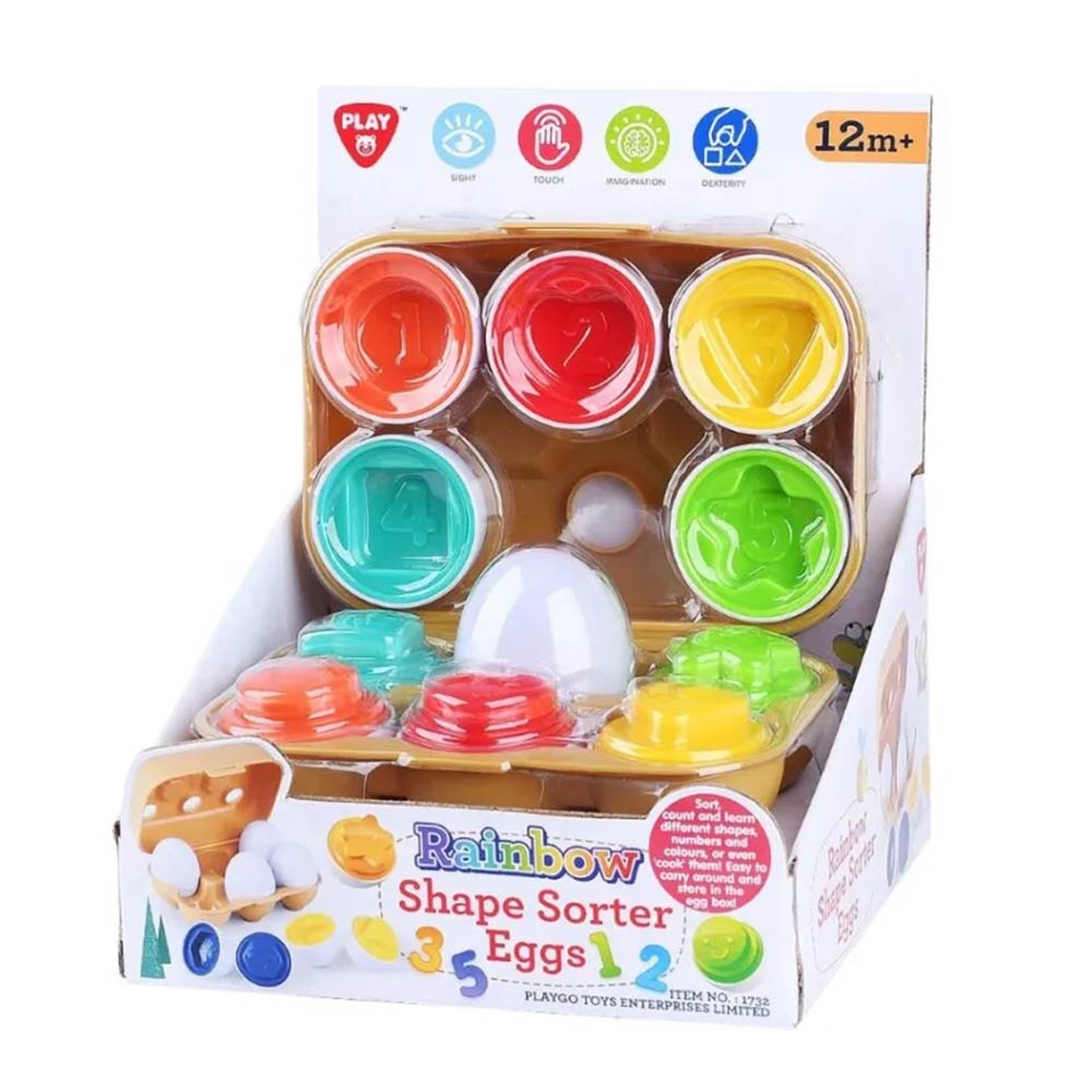 Παιχνίδι Ταξινόμησης Σχημάτων Rainbow Eggs 1732 Playgo - 82485