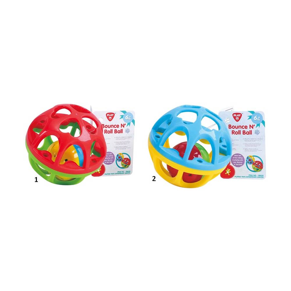 Κουδουνίστρα Bounce N'Roll Ball σε 2 Σχέδια 28435 Playgo - 1