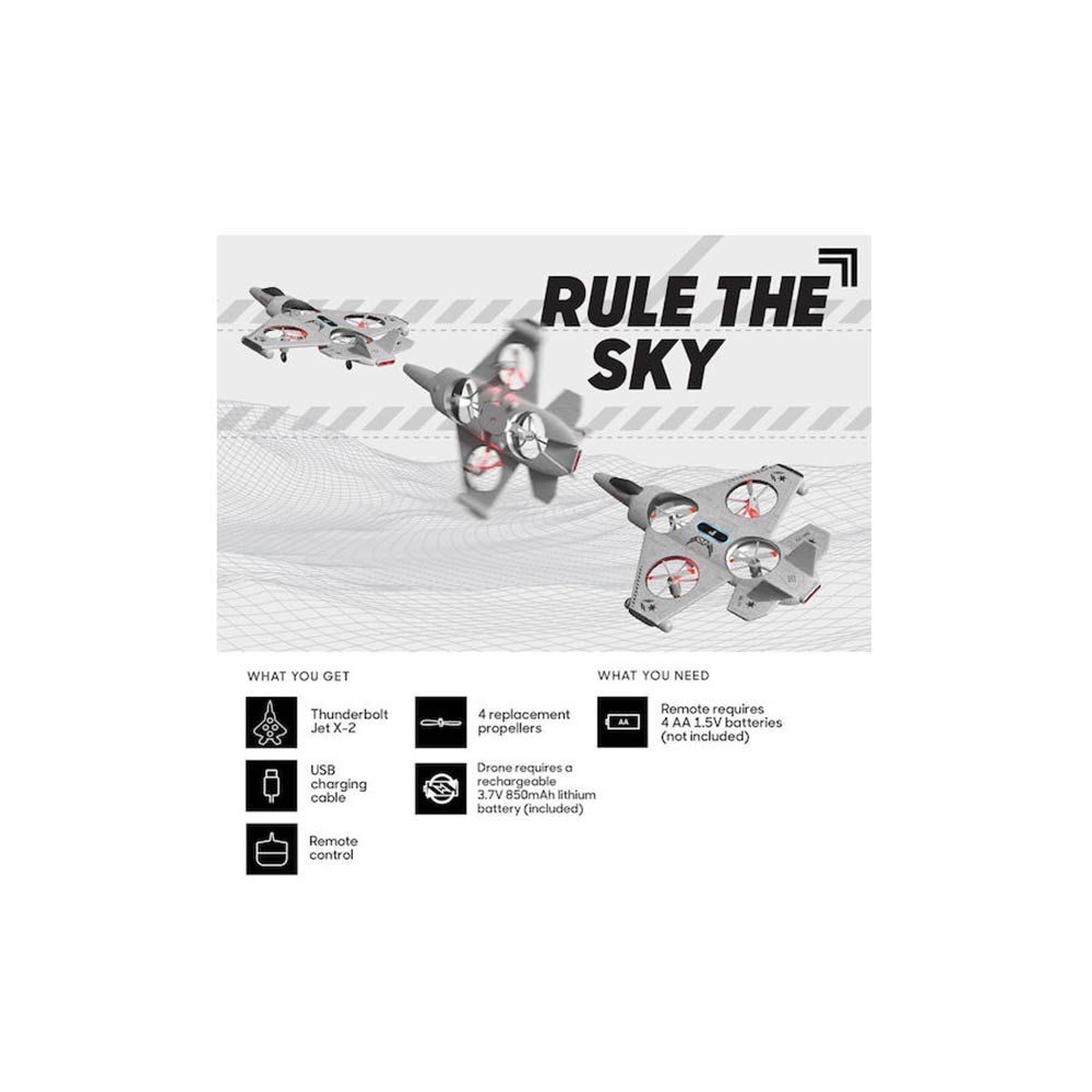 Τηλεκατευθυνόμενο Drone 2.4G 360° Thunderbolt Jet X-2 1212010151 Threesixty Group - 2