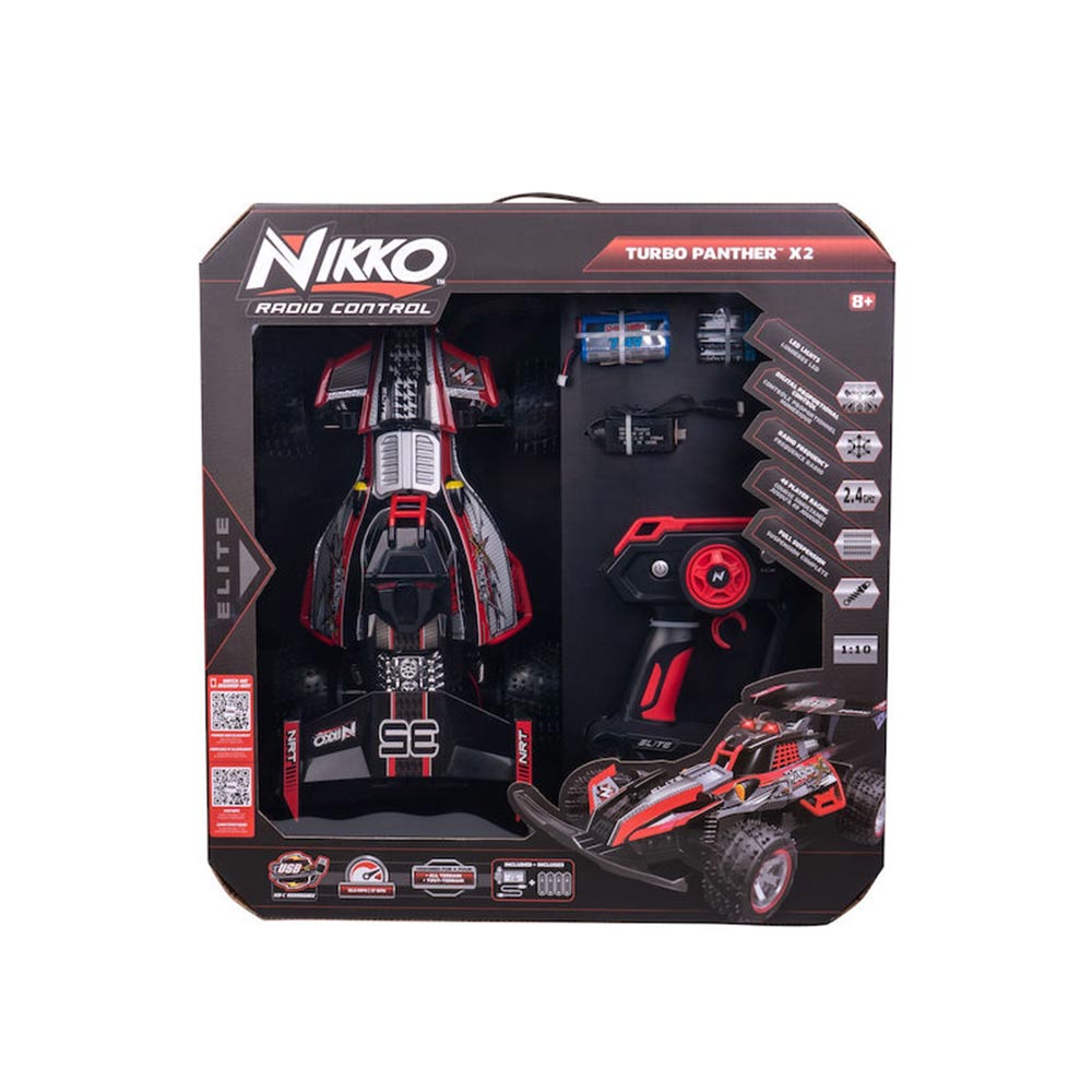 Τηλεκατευθυνόμενο Turbo Panther X2 Red 2.4GHZ 1:10 19011 Nikko - 1