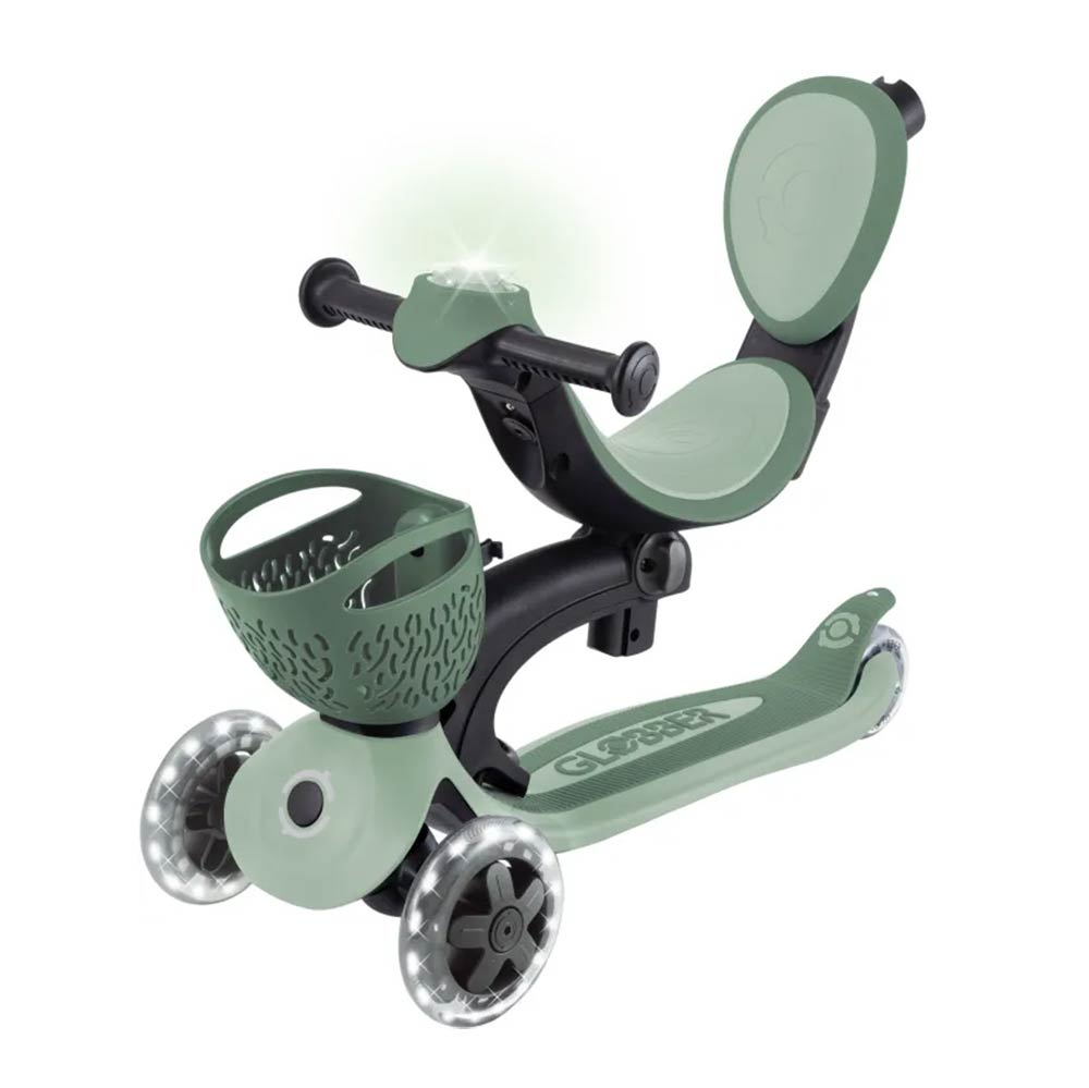 Πατίνι Τρίτροχο με Κάθισμα Go.Up Baby Lights 360 Olive 844-104 Globber - 2