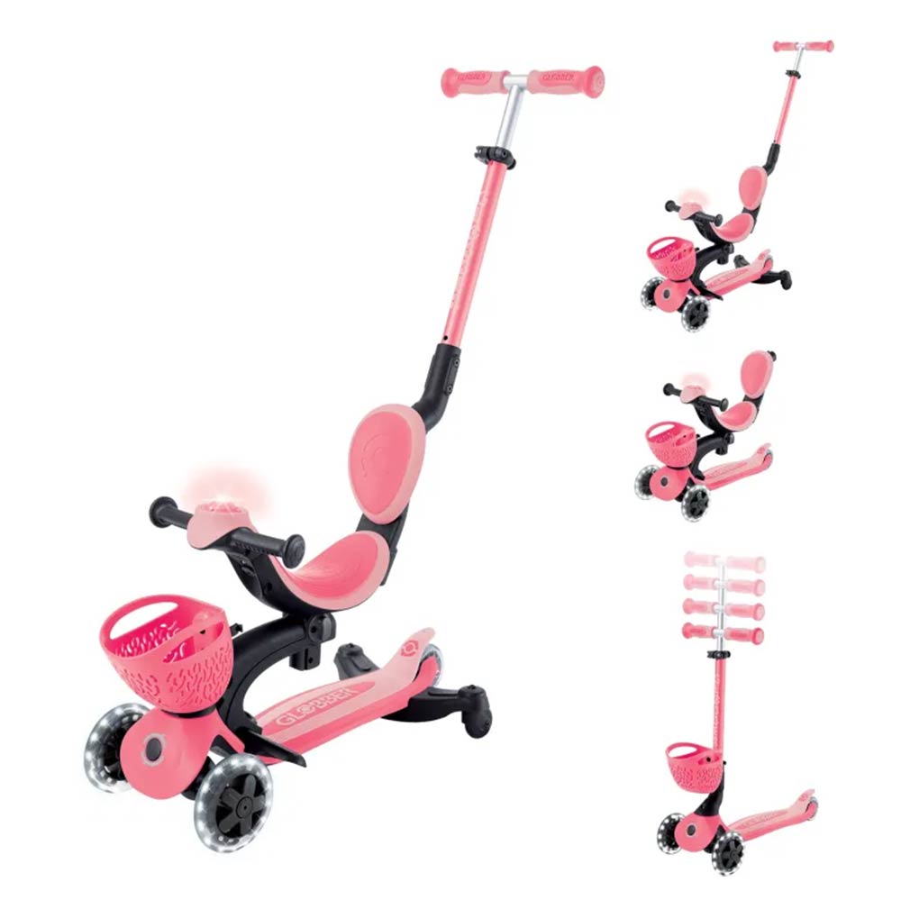 Πατίνι Τρίτροχο με Κάθισμα Go.Up Baby Lights 360 Coral Pink 844-210 Globber - 4