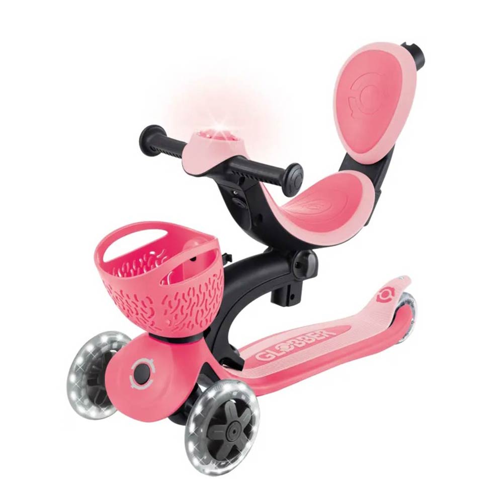 Πατίνι Τρίτροχο με Κάθισμα Go.Up Baby Lights 360 Coral Pink 844-210 Globber - 2