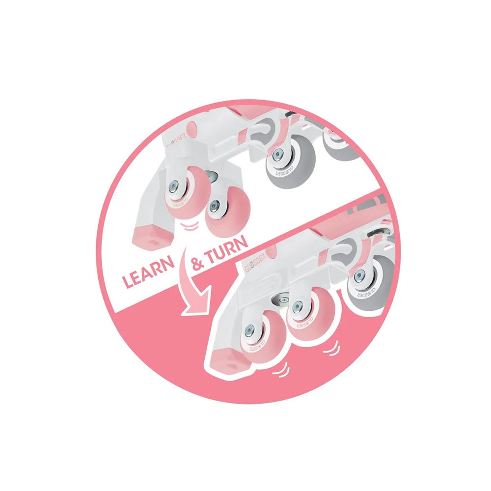 Rollers Inline Skates 2 In 1 No 30-33 Pastel Pink 783-210 Globber - 4