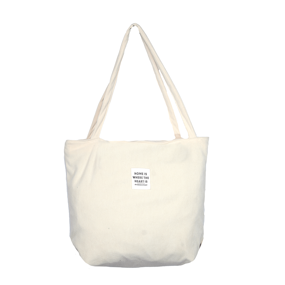 Τσάντα Μεγάλη Κοτλέ Μπεζ Χρώμα 892-152 - 114494