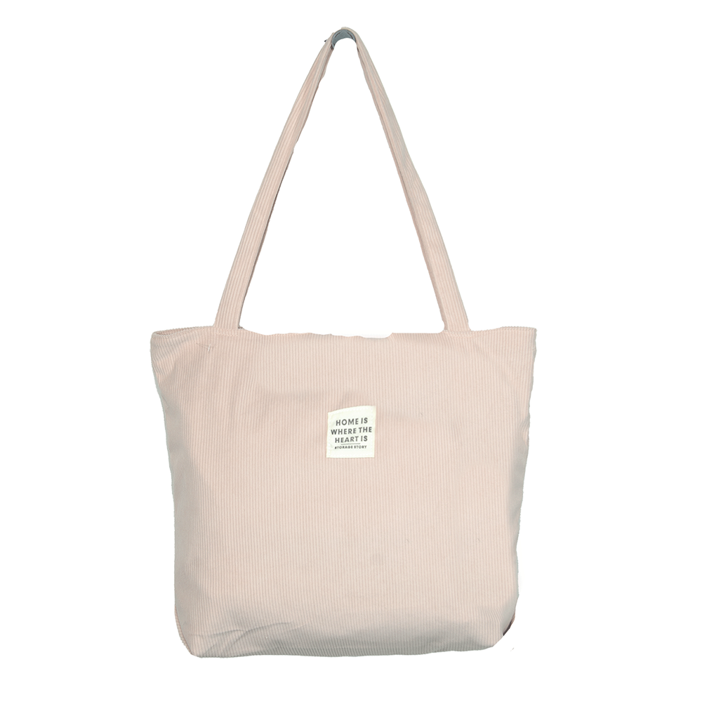 Τσάντα Μεγάλη Κοτλέ Ρόζ Χρώμα 892-152 - 114488