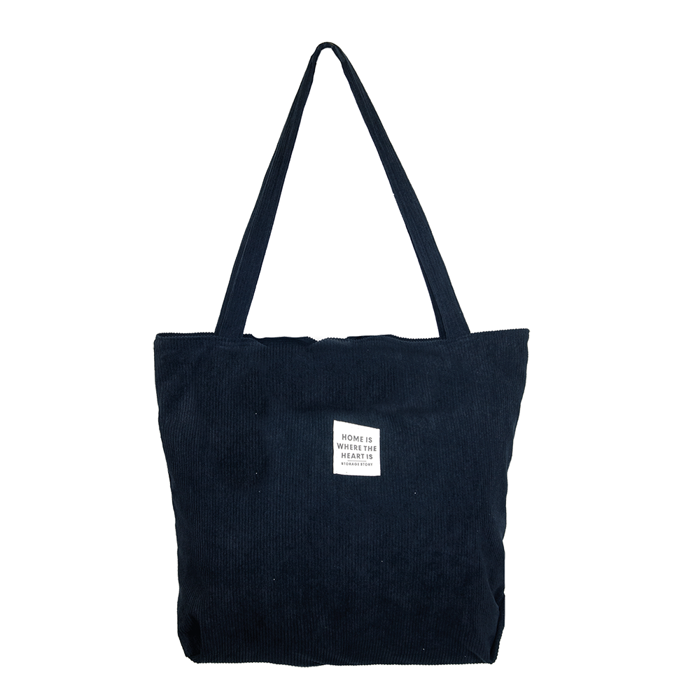 Τσάντα Μεγάλη Κοτλέ Μαύρο Χρώμα 892-152 - 114496