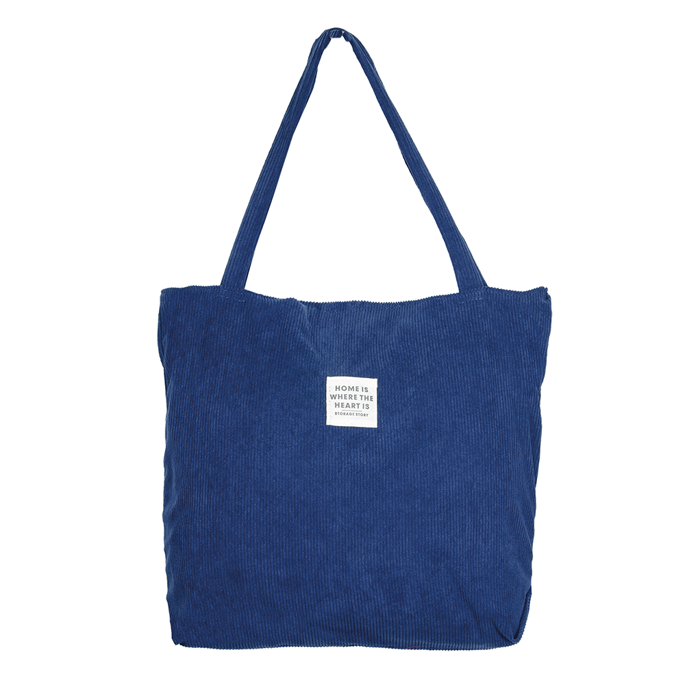 Τσάντα Μεγάλη Κοτλέ Μπλέ Χρώμα 892-152 - 114492