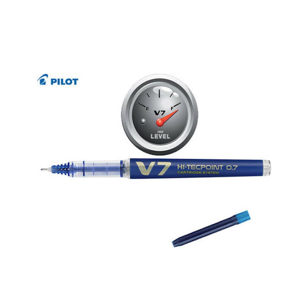 Στυλό Υγρής Μελάνης V7 Hi-Tecpoint Cartridge System 0,7 Μπλε Pilot - 1