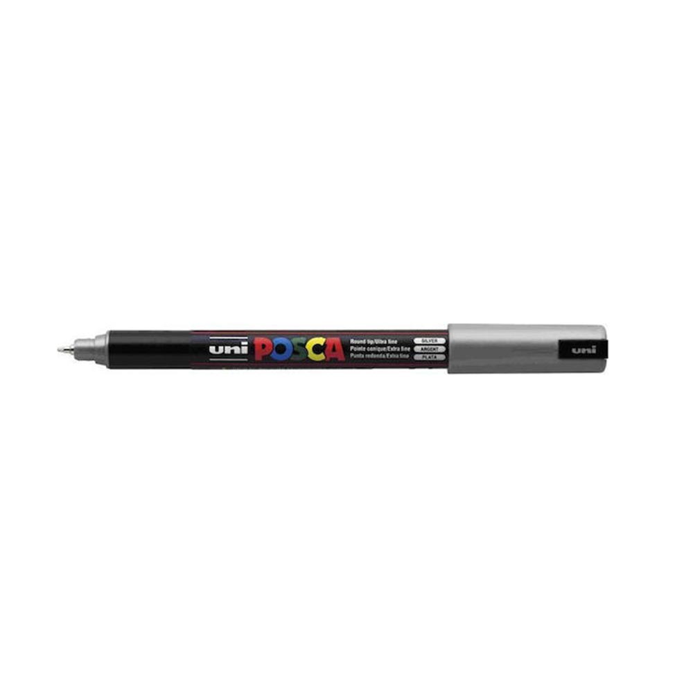 Μαρκαδόρος Σχεδίου Ανεξίτηλος Posca 0.7mm Silver PC-1MR Uni - 97115