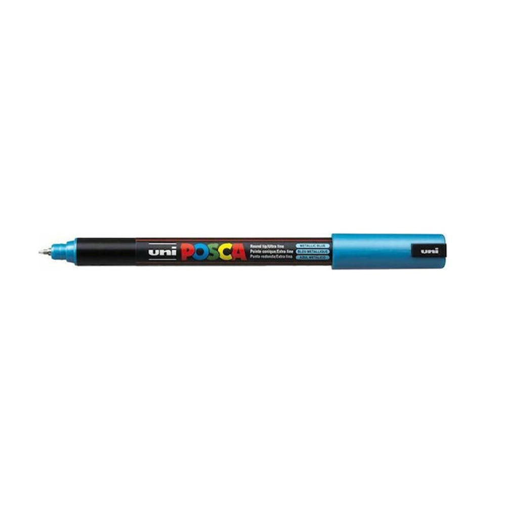 Μαρκαδόρος Σχεδίου Ανεξίτηλος Posca 0.7mm Metallic Blue PC-1MR Uni - 97111