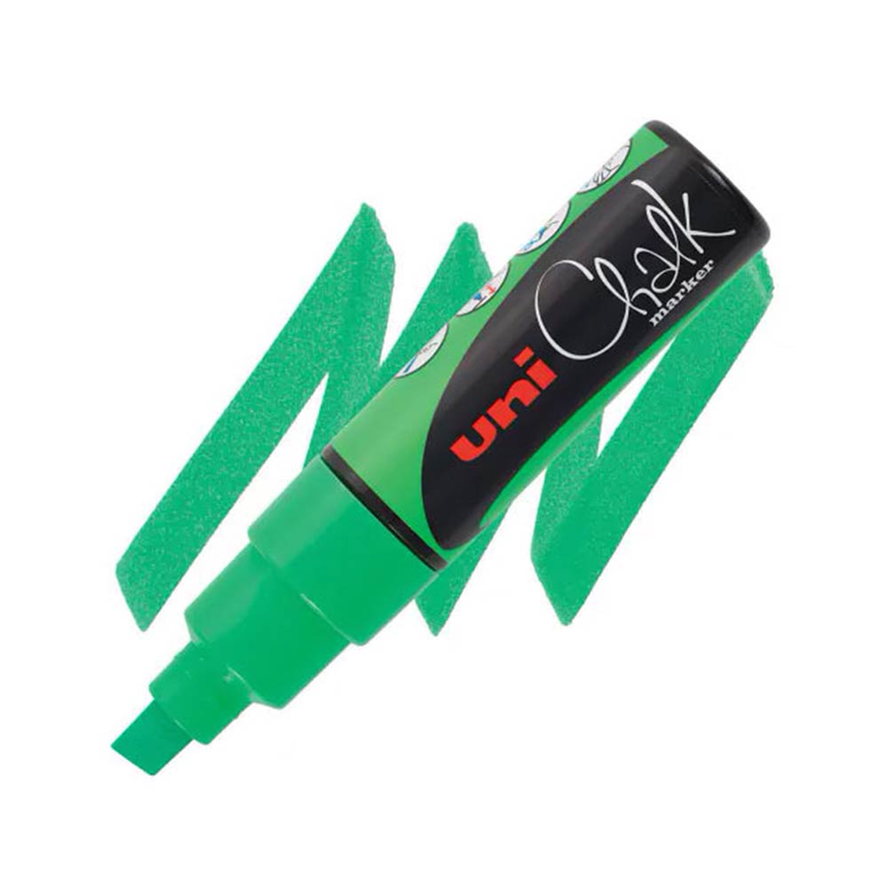 Μαρκαδόρος Υγρής Κιμωλίας 8.0mm Πράσινο PWE-8K Uni - 1