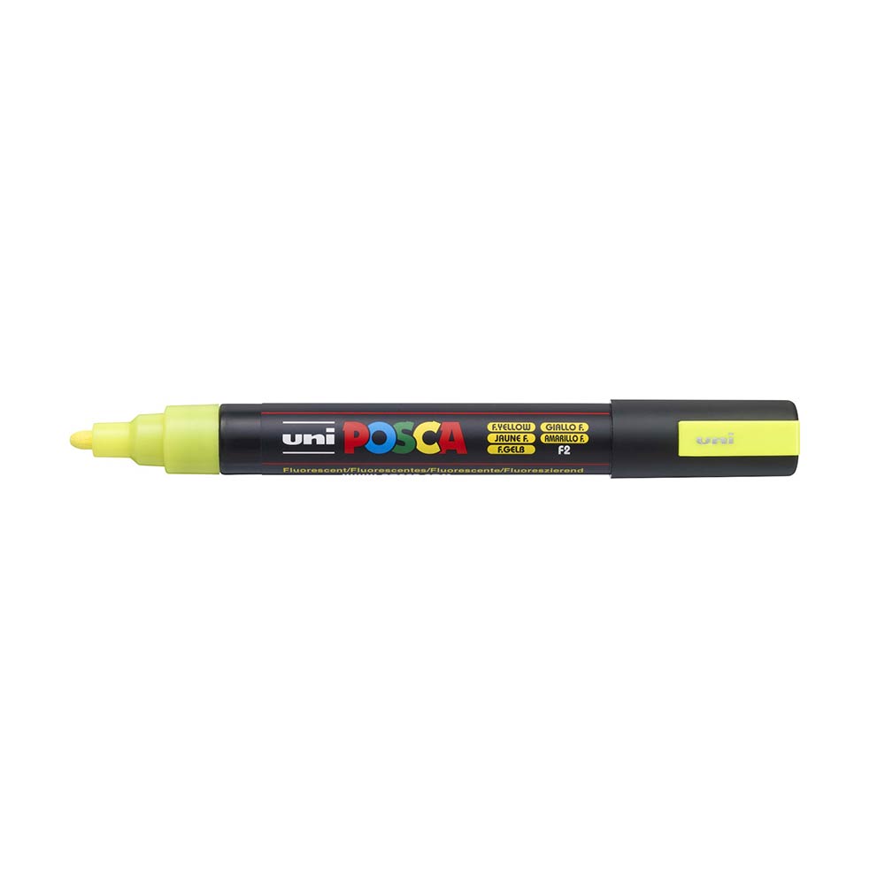 Μαρκαδοράκι Ανεξίτηλο Posca Medium 1.8-2.5mm Fluo Yellow PC-5M Uni