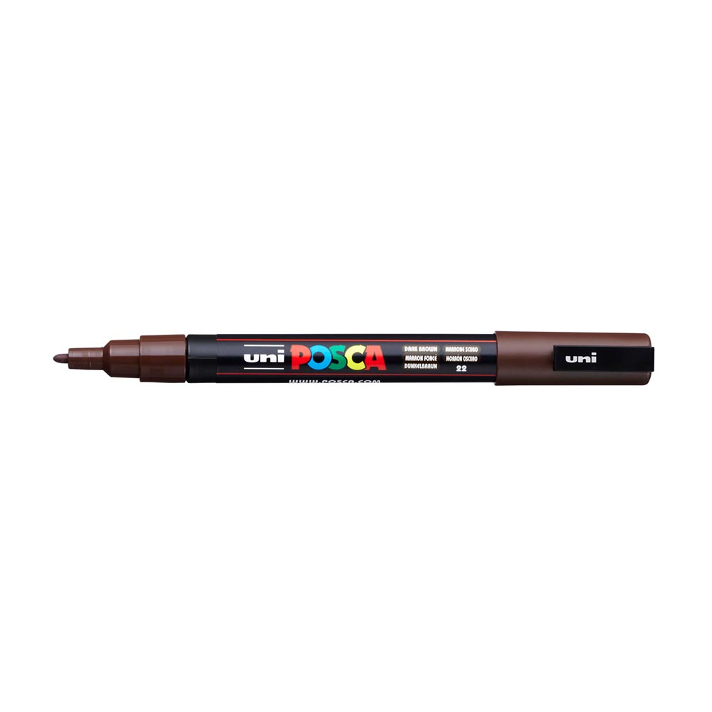 Μαρκαδόρος Ανεξίτηλος Posca Fine 1.3mm Dark Brown PC-3M Uni