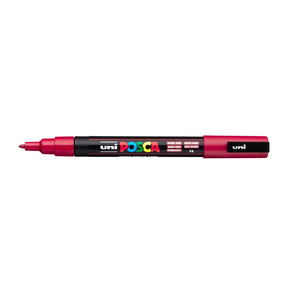 Μαρκαδόρος Ανεξίτηλος Posca Fine 1.3mm Dark Red PC-3M Uni